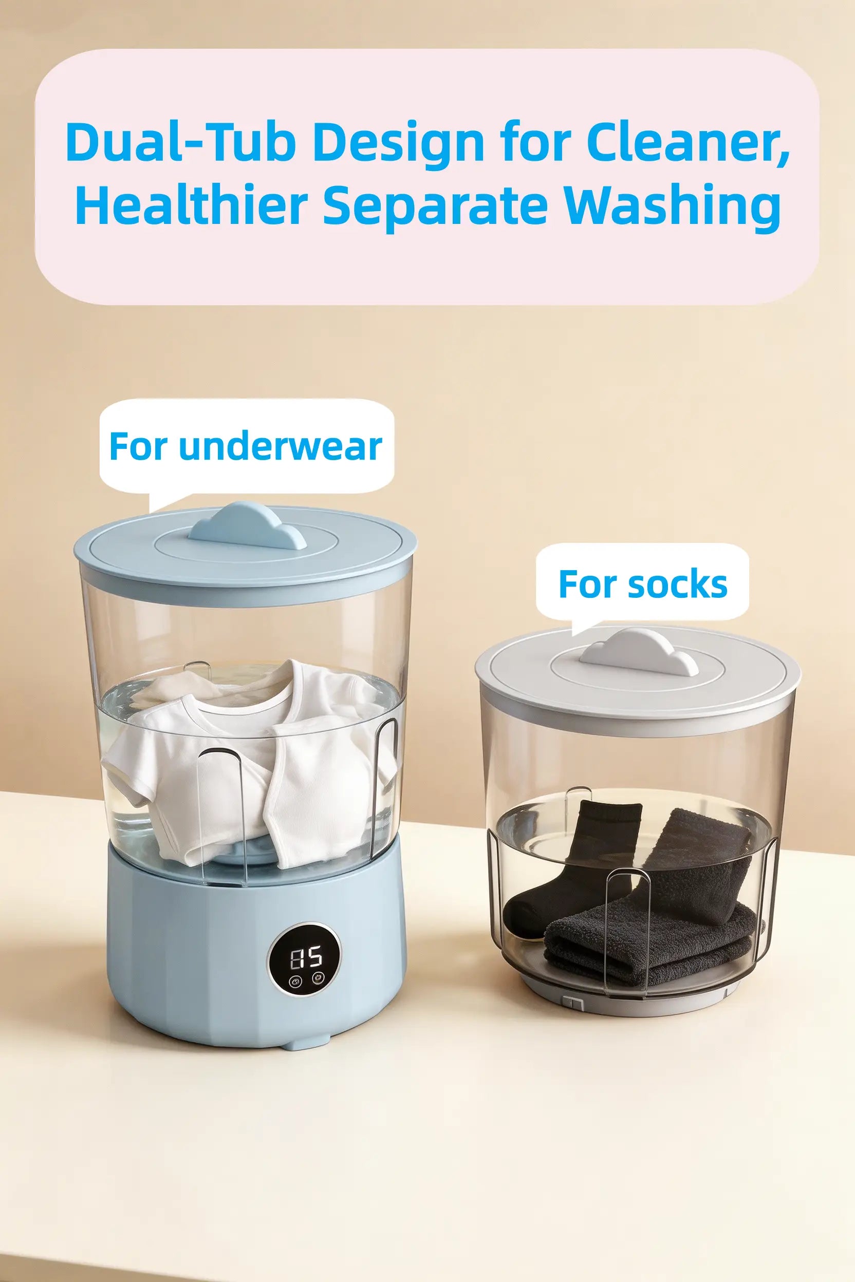 Mini Portable Washing Machine for Underwear & Delicates – Compact & Easy to Use